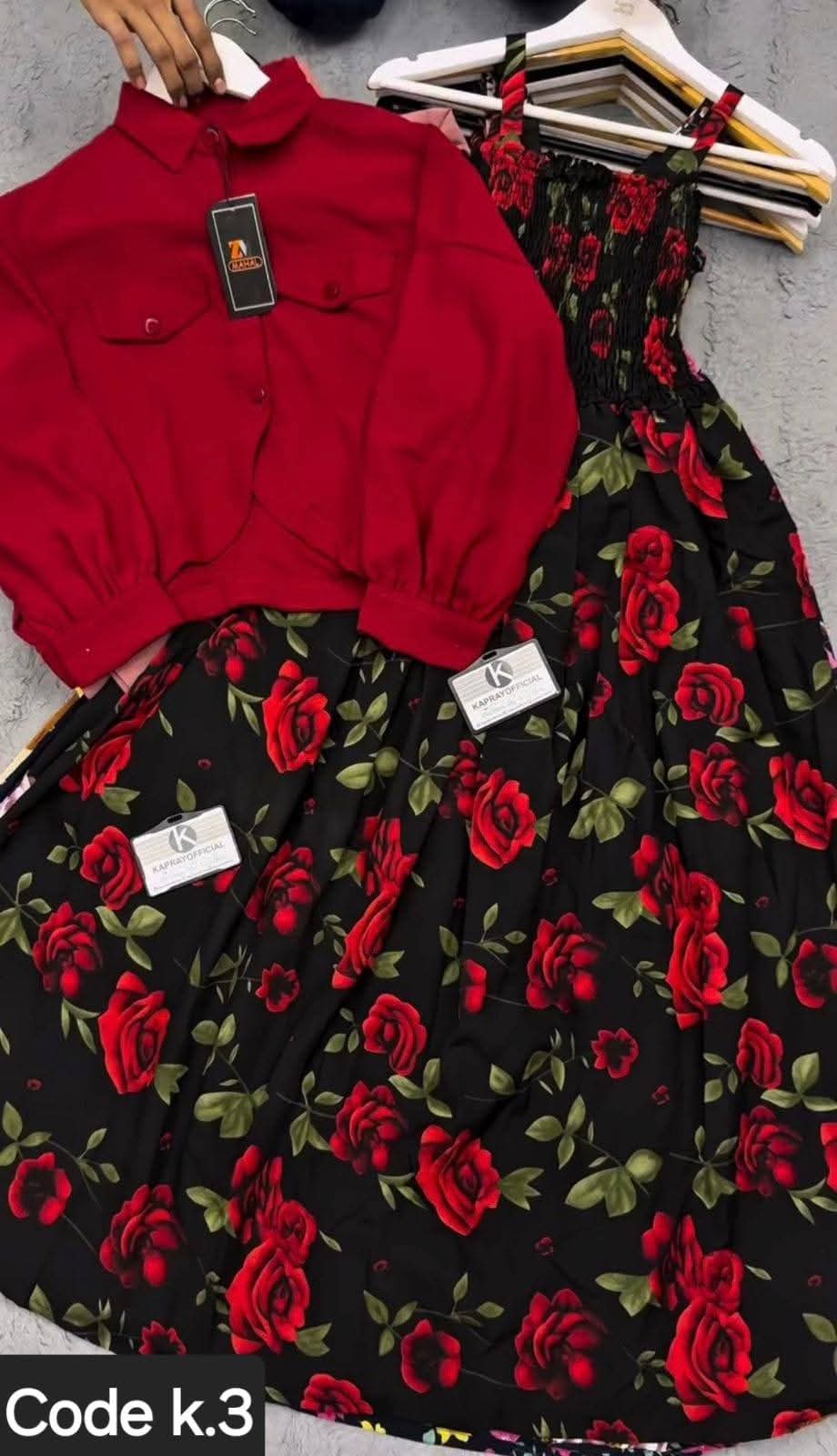 Floral Printed Maxi Dress Set