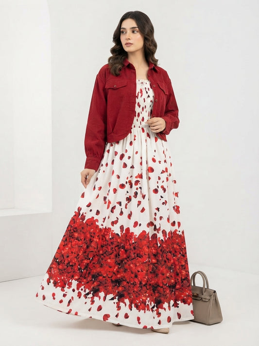 Floral Printed Maxi Dress Set