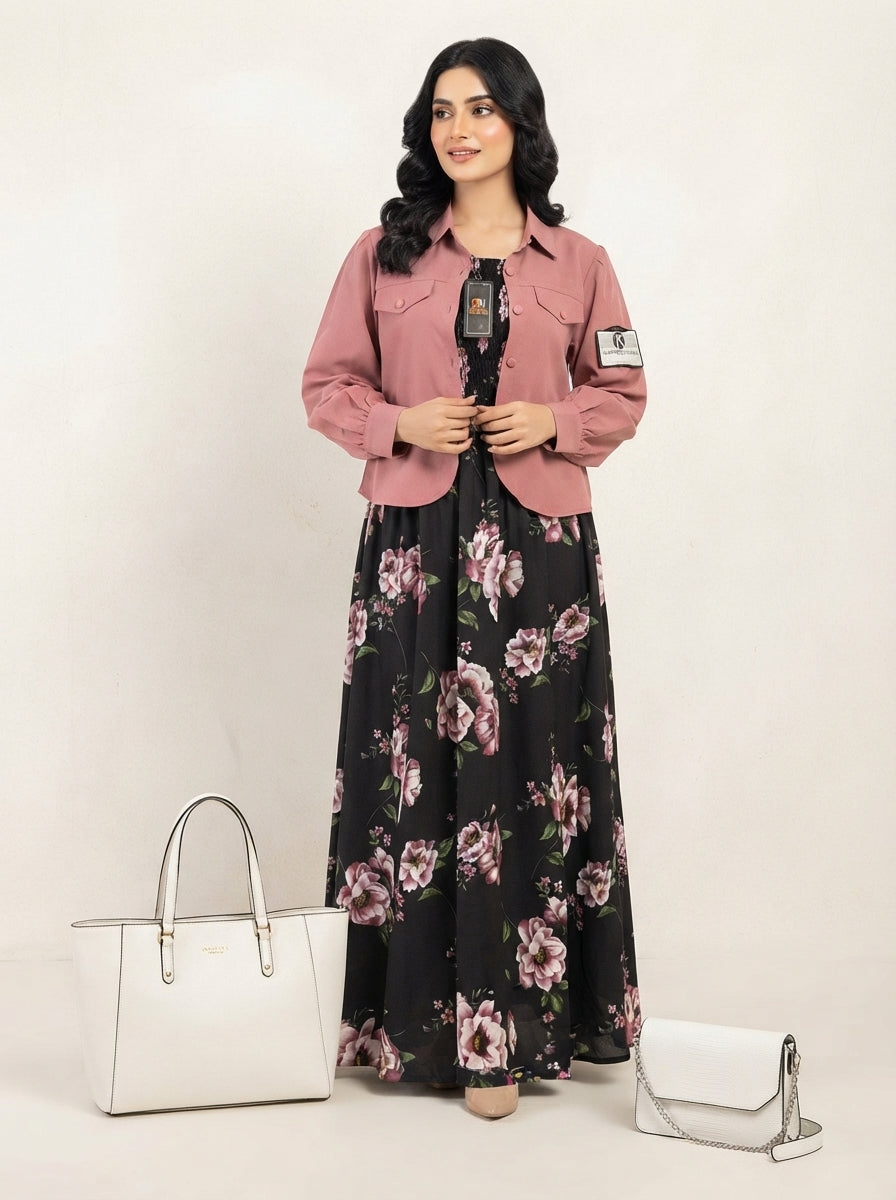 Floral Printed Maxi Dress Imported