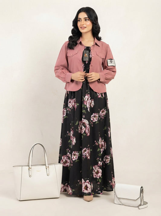 Floral Printed Maxi Dress Set