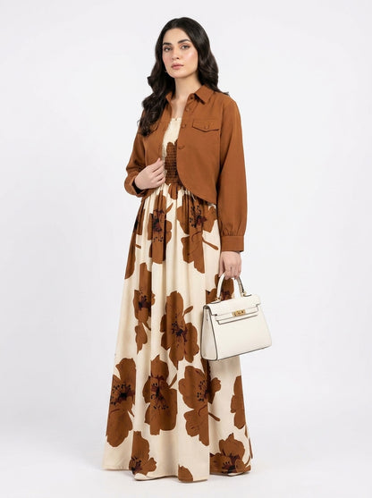 Floral Printed Maxi Dress Set