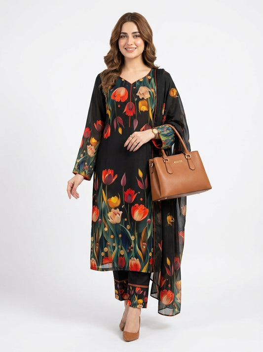 3 Pcs Unstitched Suit