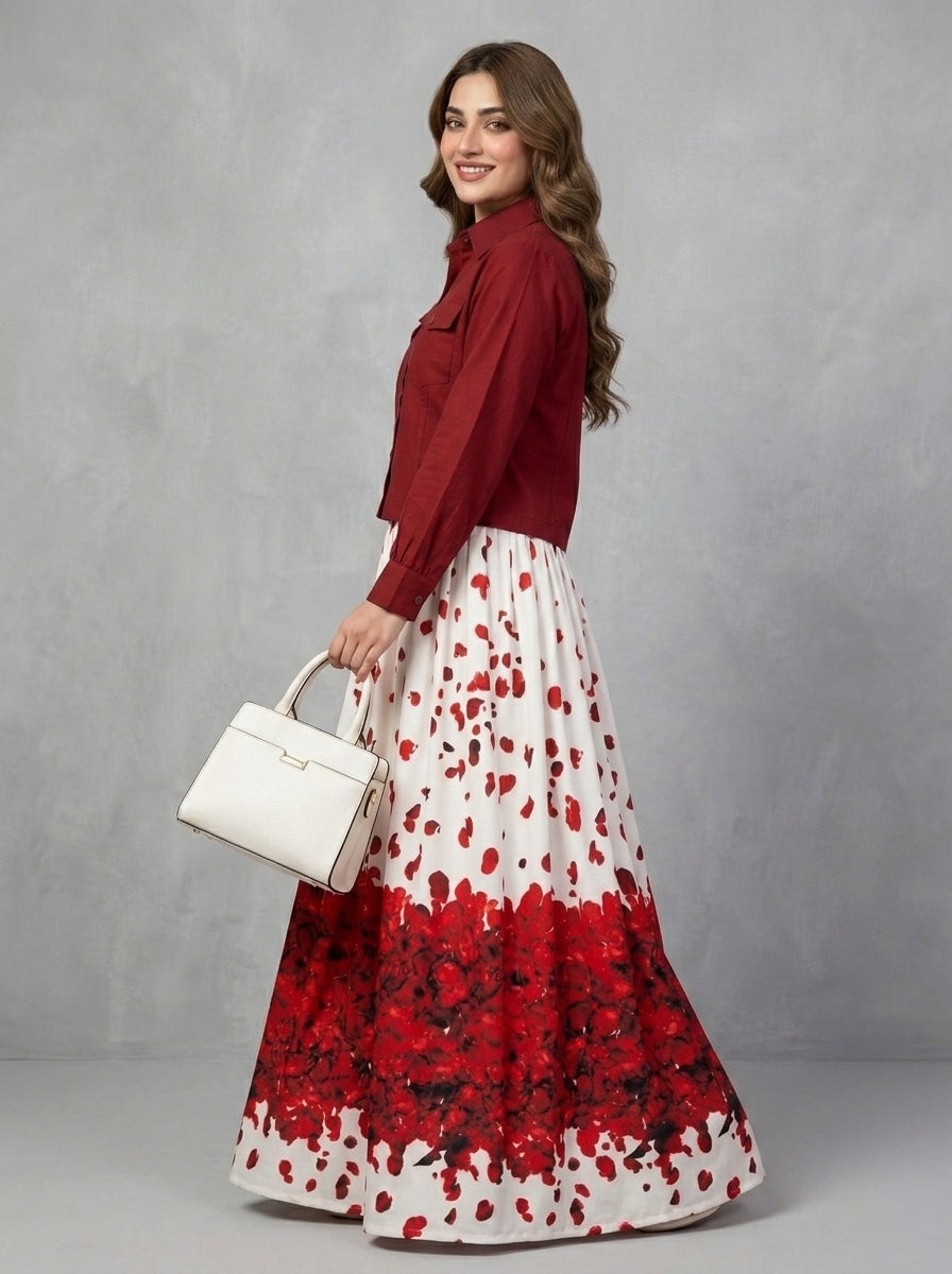 Floral Printed Maxi Dress Imported