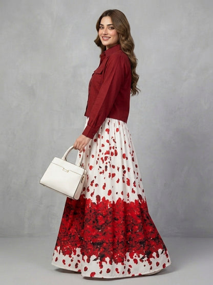 Floral Printed Maxi Dress Imported