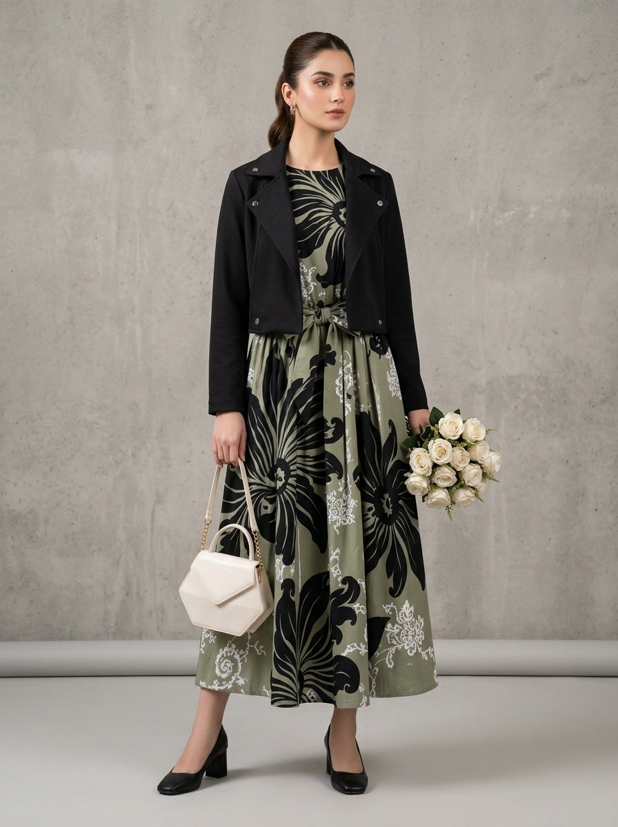 Floral Printed Maxi Dress Imported