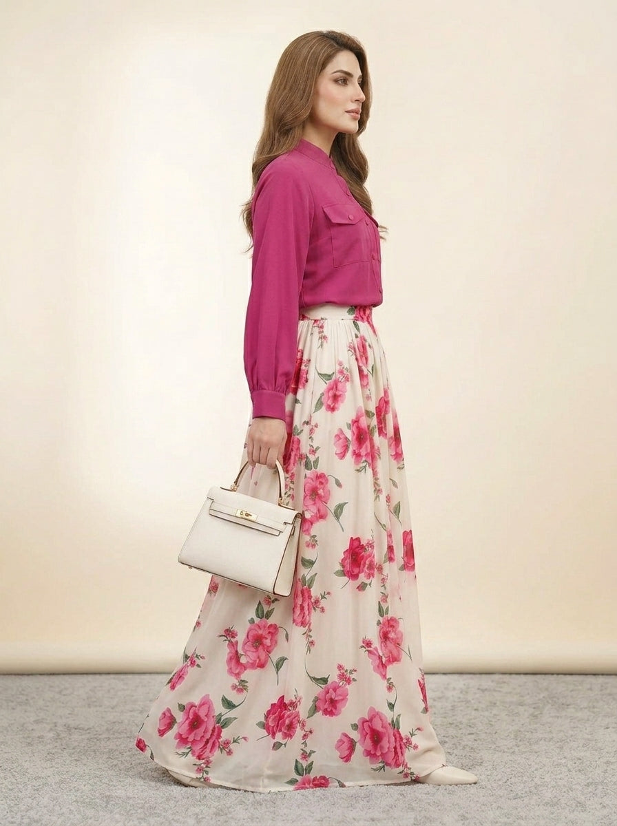Floral Printed Maxi Dress Imported