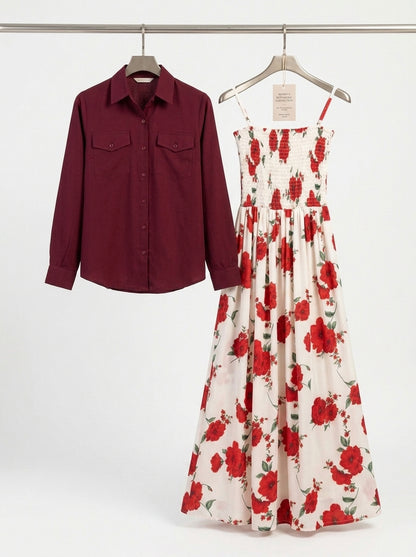 Floral Printed Maxi Dress Imported