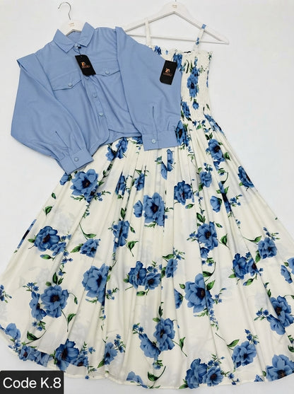 Floral Printed Maxi Dress Set