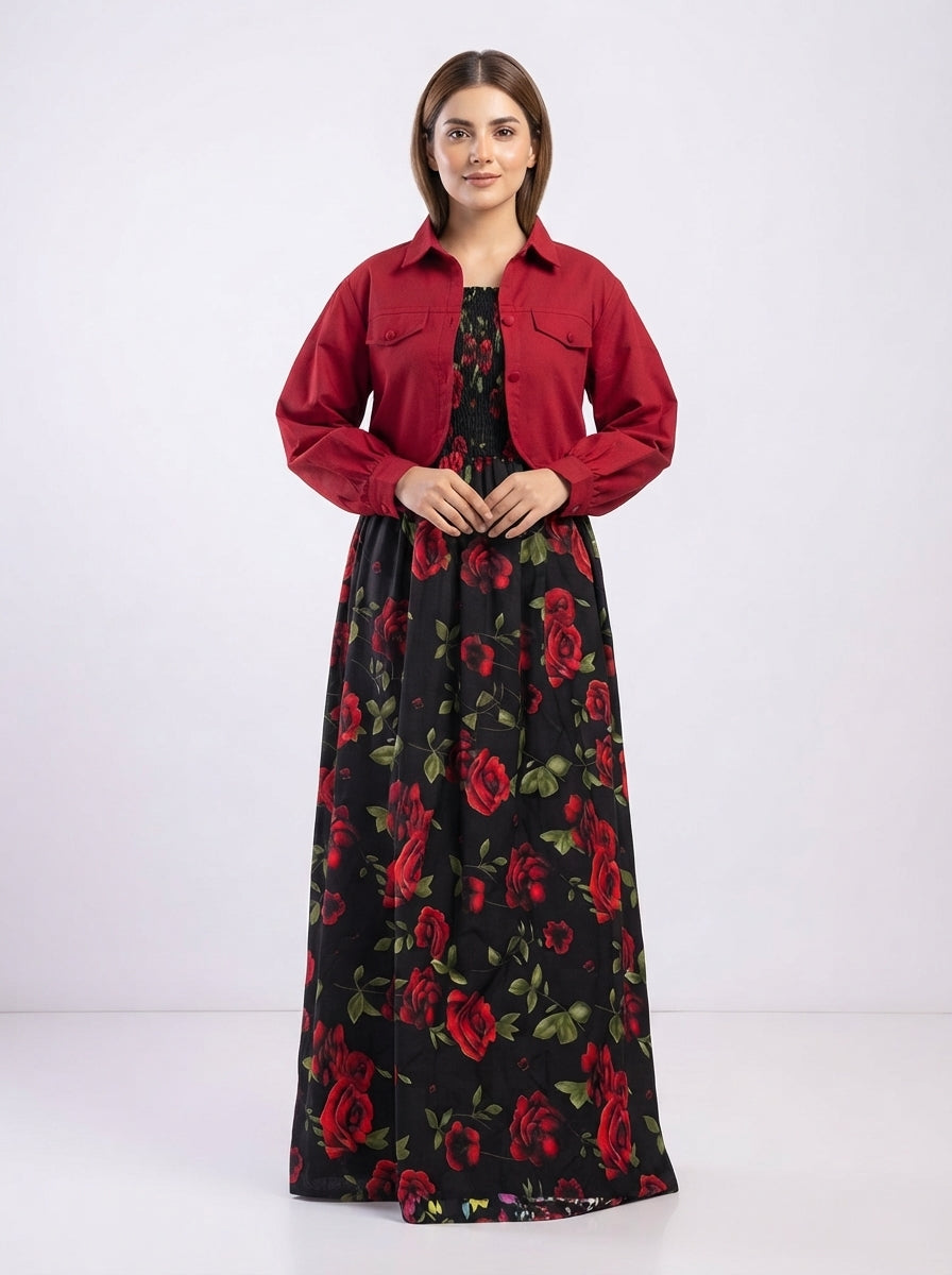Floral Printed Maxi Dress Imported