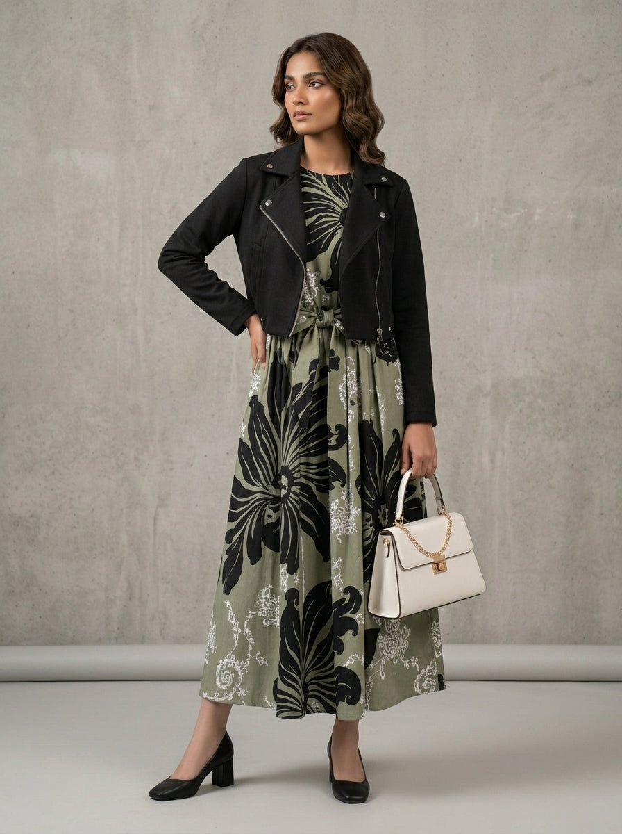 Floral Printed Maxi Dress Imported