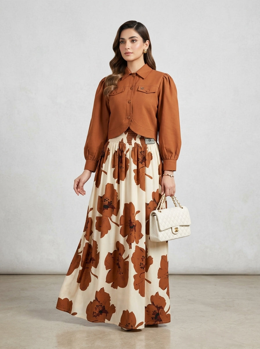 Floral Printed Maxi Dress Imported