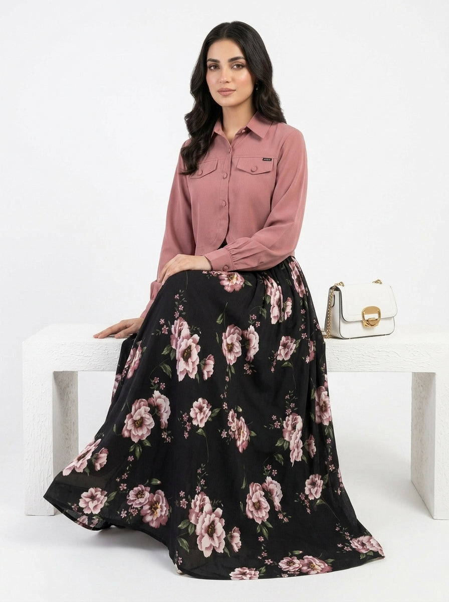 Floral Printed Maxi Dress Imported