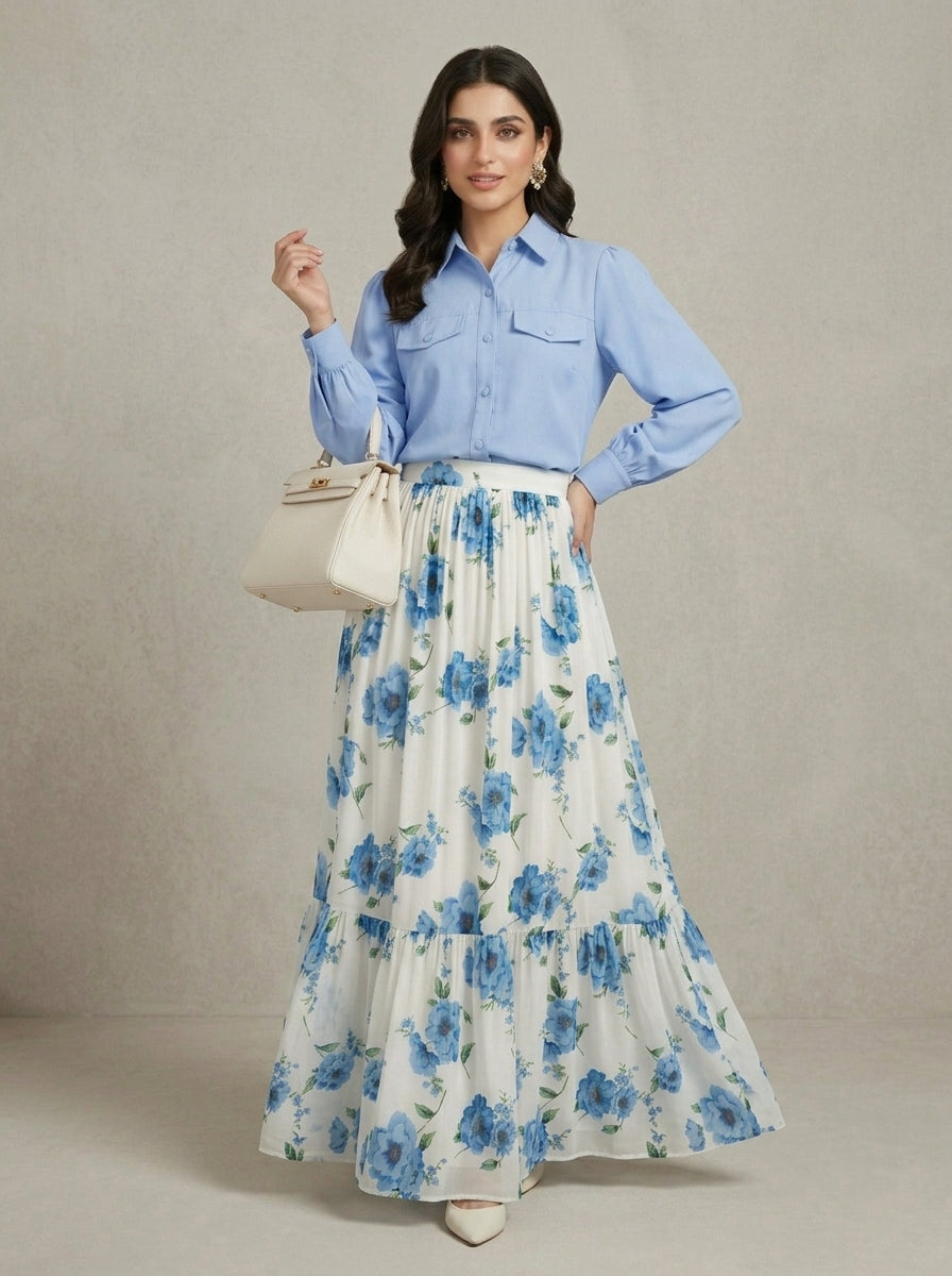 Floral Printed Maxi Dress Imported