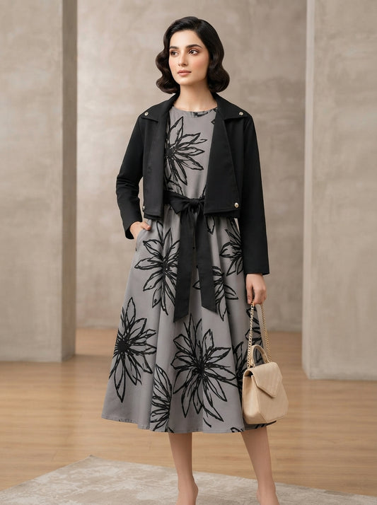 Floral Printed Maxi Dress Set