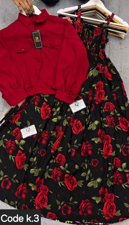 Floral Printed Maxi Dress Imported
