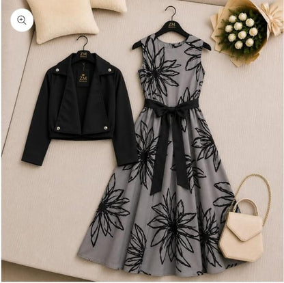 Floral Printed Maxi Dress Set