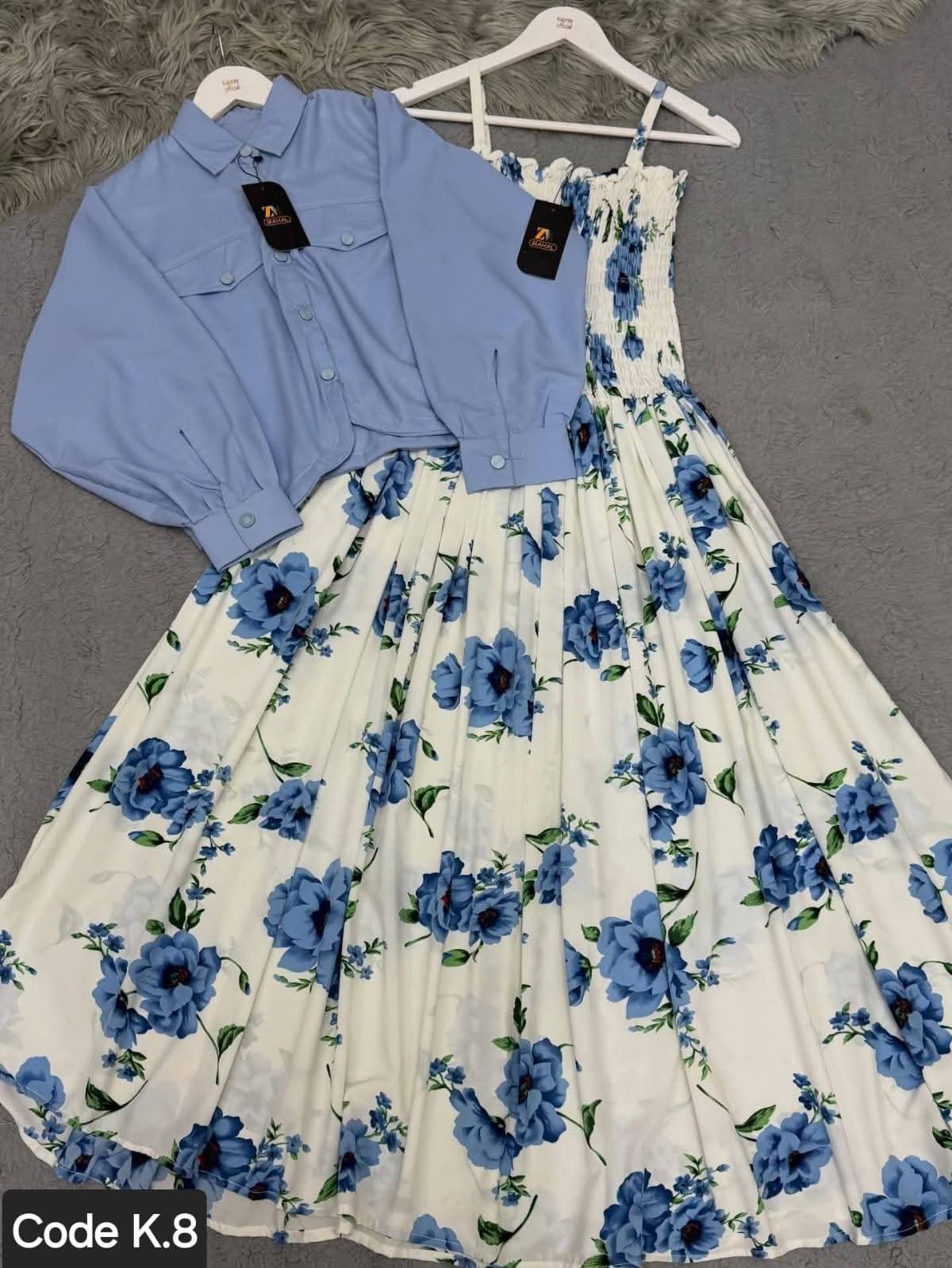 Floral Printed Maxi Dress Set